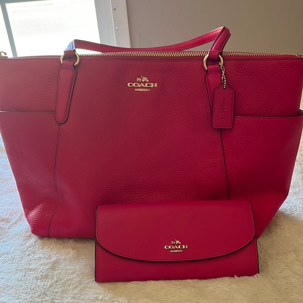 EUC Pink Coach Bag and Wallet